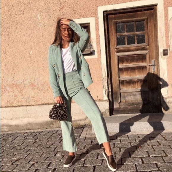 NWT-SEVEN WONDERS THE LABEL PANTS CORDUROY/PISATCCHIO - Picture 2 of 8